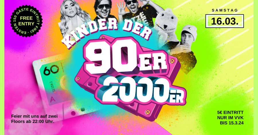 Titelbild zur 80er & 90er Jahre Party in der Kufa Dessau