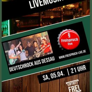 Plakat Band Freispruch am 05.04.2025 im Shamrock Dessau