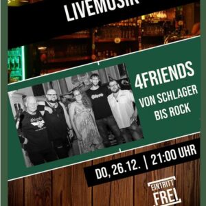 the shamrock dessau, Liveband 4friends am 26.12..2024