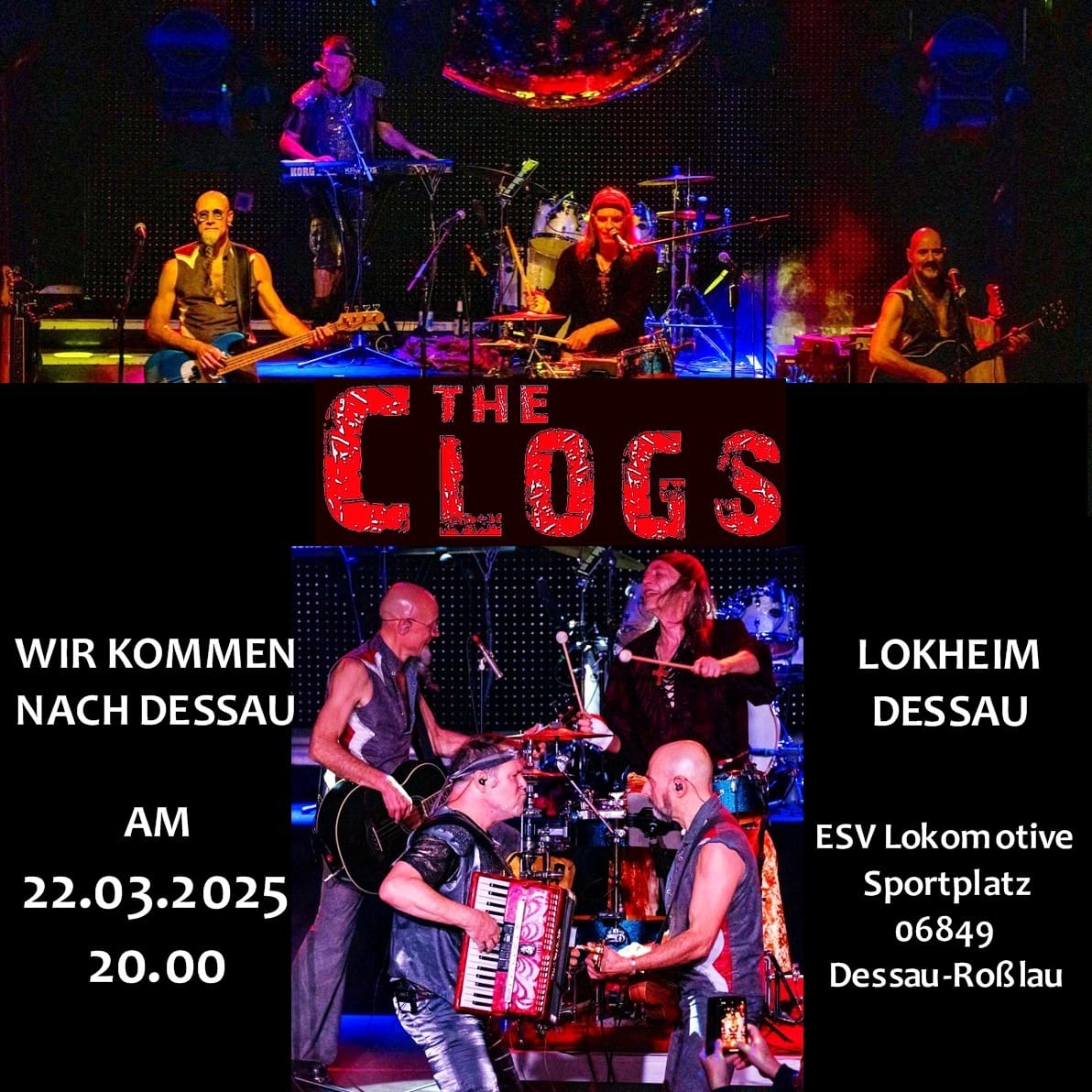 Plakat The Clogs am 22.03.2025 in Dessau